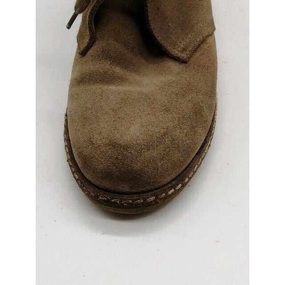 J. Crew Womens Ankle Boots Beige Suede Lace Up Bootie Shoe Wedge Heel 7.5 - Picture 10 of 11